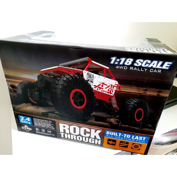 4WD Rock Through Monster Red Truck 1:18 2.4G RC Car Off-Road Vehicles for Kids - Picture 2 of 7